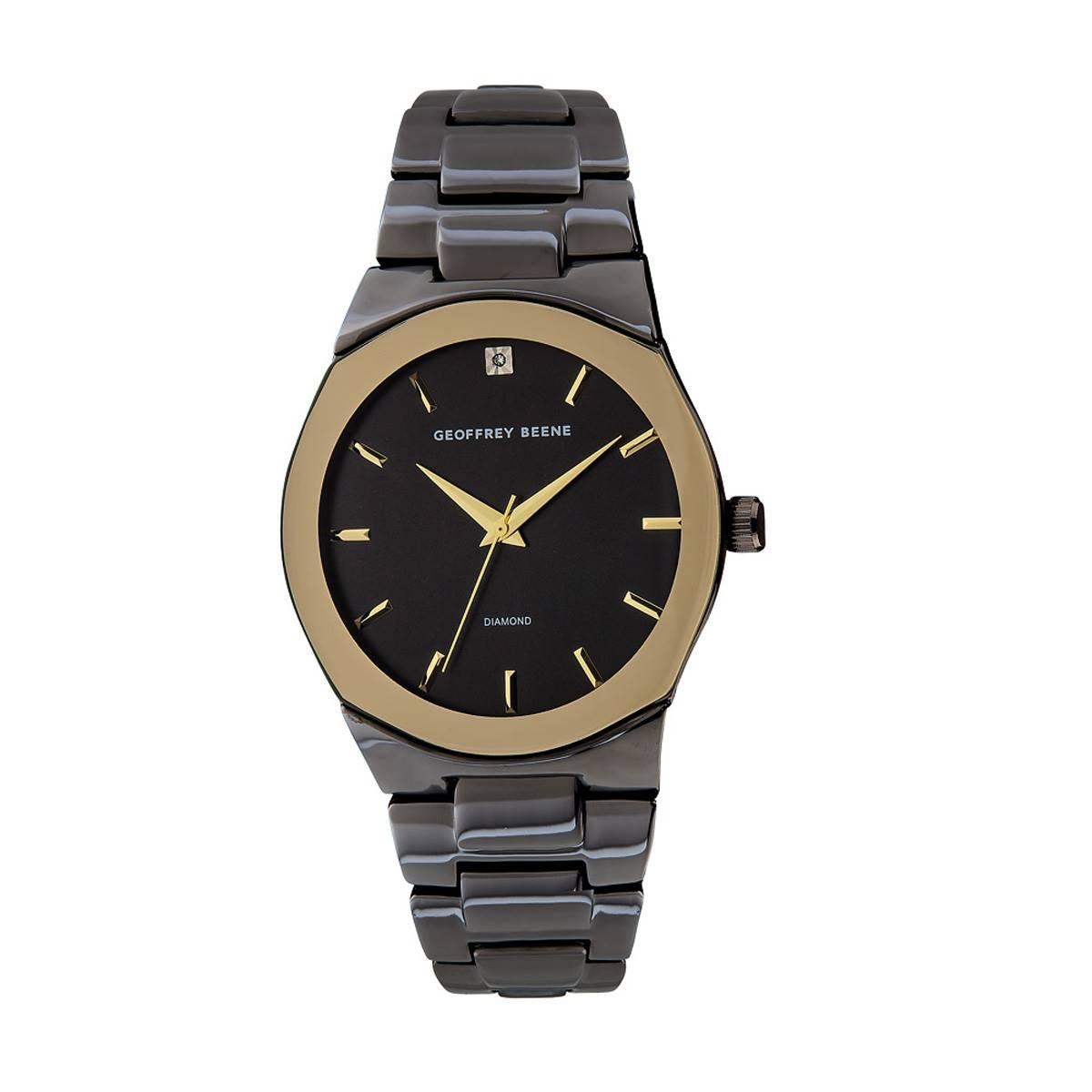 Mens Geoffrey Beene® Gold 42mm Diamond Bracelet...