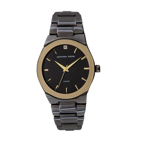 Mens Geoffrey Beene&#40;R&#41; Gold 42mm Diamond Bracelet Watch-GBA0005GUD - image 