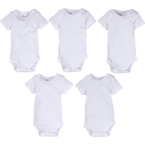 Baby Unisex (0-9M) MiracleWear 5pk. White Bodysuits - image 