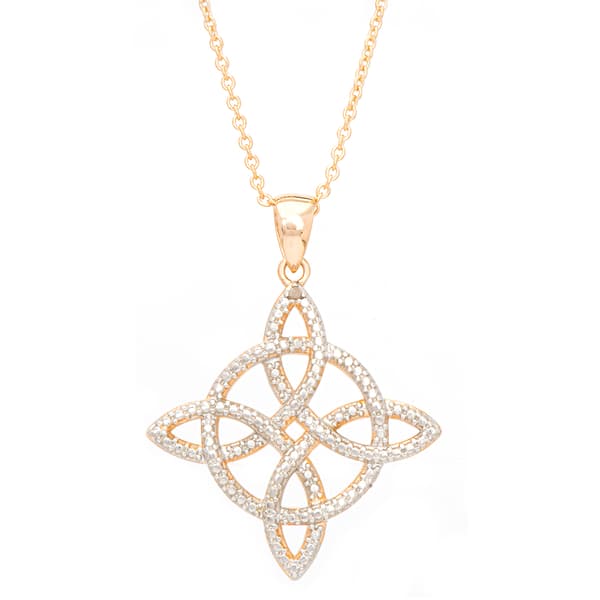 Accents by Gianni Argento Diamond Plated Irish Love Knot Pendant - image 