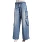 Juniors Celebrity Pink Mid Rise Wide Leg Cargo Jeans - image 1