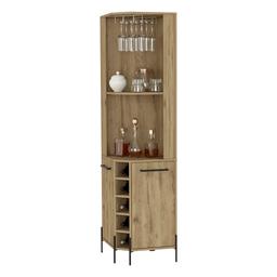 FM FURNITURE Reese Macadamia Corner Bar Cabinet