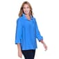 Womens Multiples 3/4 Flip Cuff Sleeve Pearl Collar Blouse - image 3