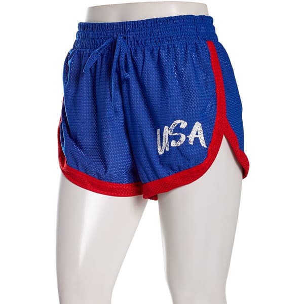 Juniors Jolie & Joy Sporty Mesh Americana Dolphin Shorts - USA - image 