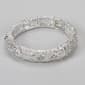 Roman Silver-Tone Crystal Accent Bangle Bracelet - image 1
