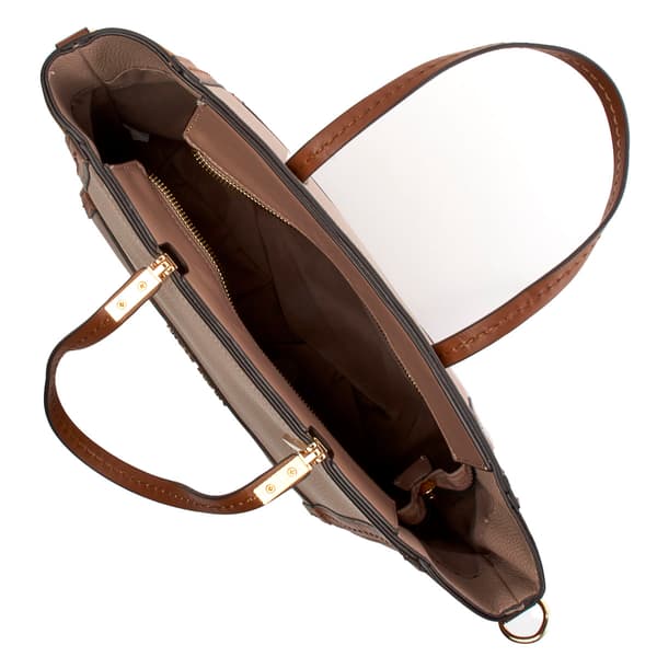 Adrienne Vittadini Pebble Leather and Suede Tote