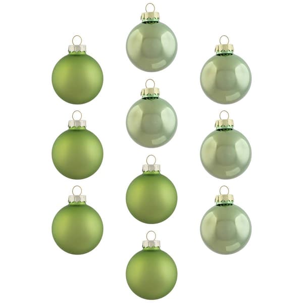 Northlight Seasonal 10ct. Grass Green Glass Christmas Ornaments