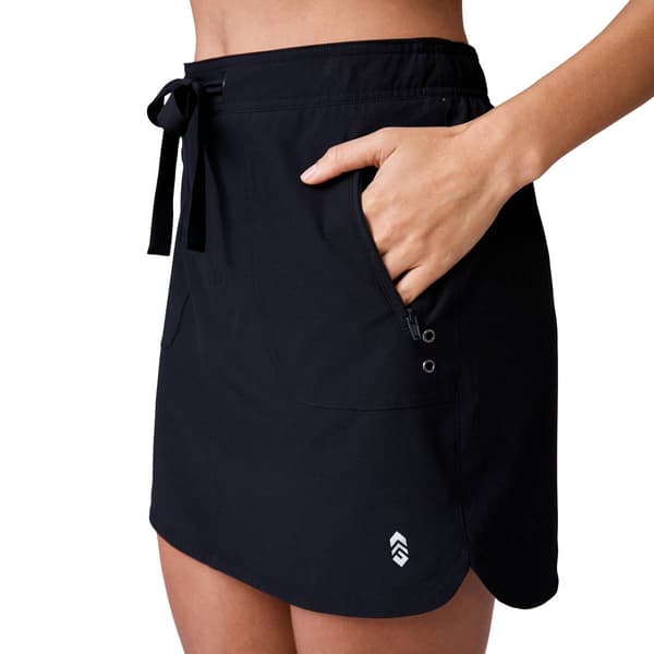 Womens Free Country Solid Swim Skort with Built-In Boyshorts