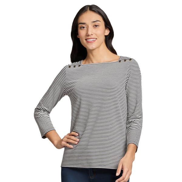 Womens Jones New York 3/4 Sleeve Square Neck Tee