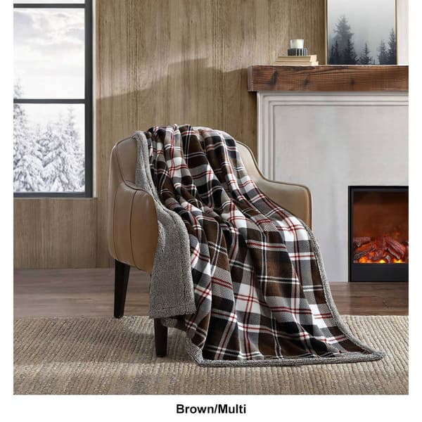 Eddie Bauer Trailhead Plaid Plush-Fleece Reversible Throw