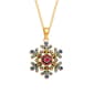 Ellen Tracy Gold Plated Multi Color Crystal Snowflake Pendant - image 2