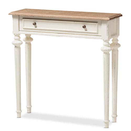Baxton Studio Marquetterie Wood Two-Tone Console Table