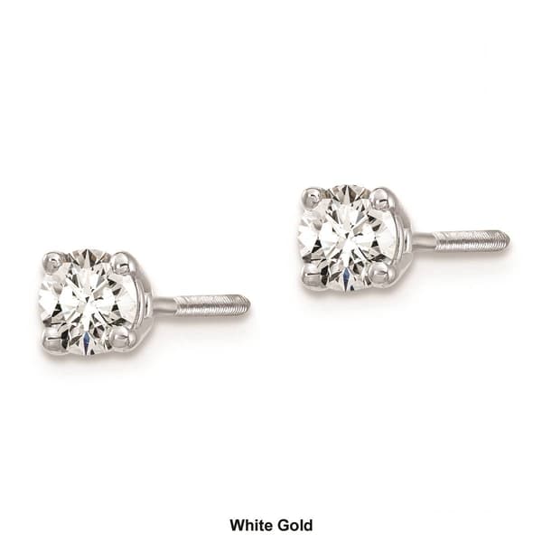 Pure Fire 14kt. Gold 1/2ctw. 4-Prong Diamond Screw-Back Earrings