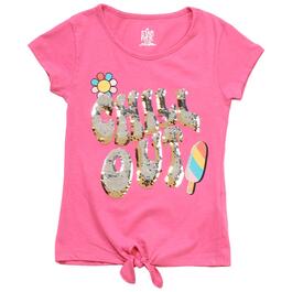 Girls&#40;7-16&#41; Star Ride&#40;R&#41; Flip Sequin Chill Out Tee w/ Tie Front