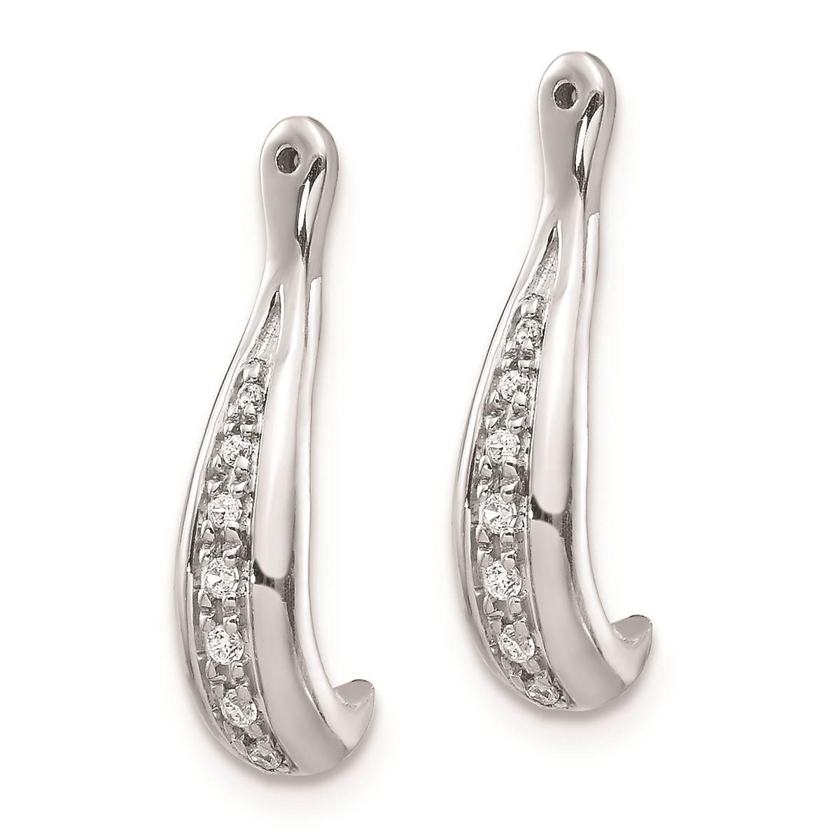 Pure Fire 14kt. White Gold Lab Grown Diamond Hook Earring Jackets