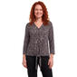Womens C''est La Vie 3/4 Sleeve Leopard Tie Hem Blouse - image 1