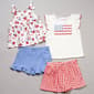 Girls (4-6x) Little Lass® 4pc. Americana Tops w/ Shorts/Skort Set - image 2