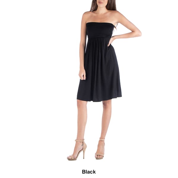 Womens 24/7 Comfort Apparel Strapless A-Line Dress