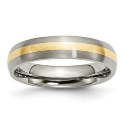 Mens Endless Affection(tm) 14kt. Yellow Gold Titanium  Wedding Band