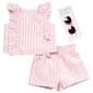Baby Girl (12-24M) BTween(R) Ruffled Stripe Shorts Set w/Sunglasses - image 1