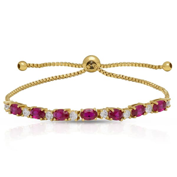Gemstone by Gianni Argento Lab Grown Ruby Oval & Round Bracelet - image 