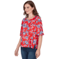 Womens Ruby Rd. French Riviera Square Neck Floral Blouse - image 3