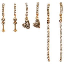Ashley Set of 3 Gold Arrow/Heart/Drop Earrings