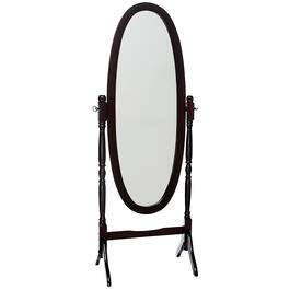 Bernards Oval Glass Mirror w/ Wood Frame & Stand
