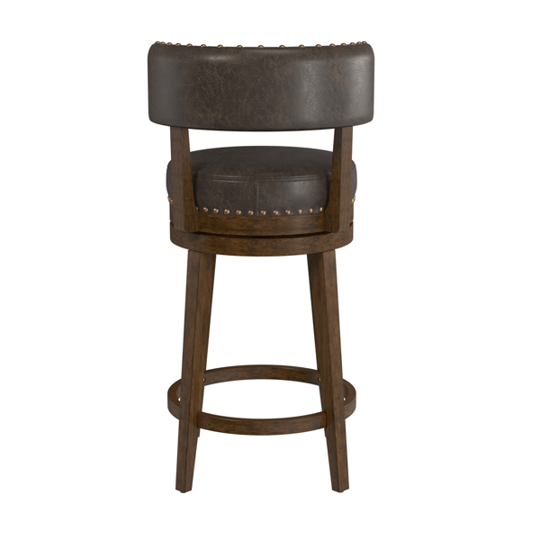 HH2 Home Lawton Brown Upholstered Swivel Counter Height Stool