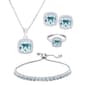 Gianni Argento Silver Plated Blue Topaz Cushion 4pc. Set - image 1