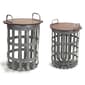 Melrose Rustic Accent Side Basket Tables - Set of 2 - image 1