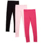 Girls (7-12) BTween(R) 3pk. Magenta/Black/Pink Solid Leggings - image 1