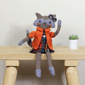 Northlight Sitting Herringbone Designed Fox Girl with Plaid Dress - image 3