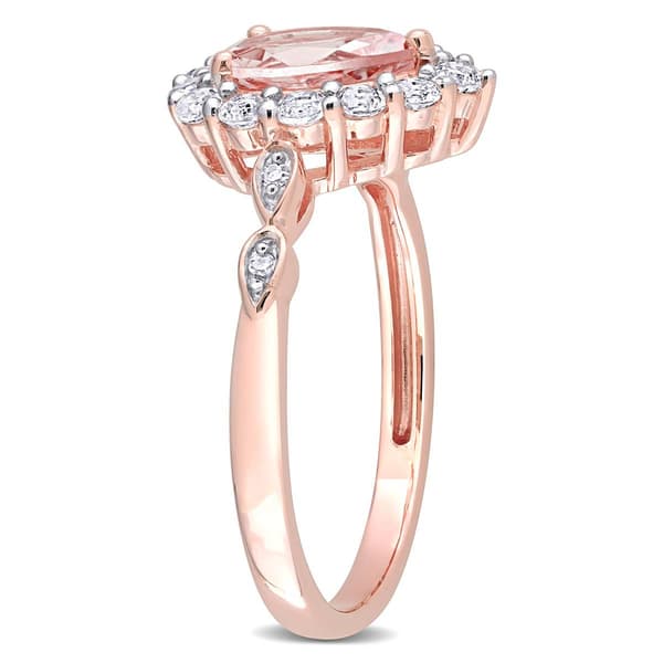 Gemstone Classics&#8482; 10kt. Rose Gold Teardrop Halo Ring