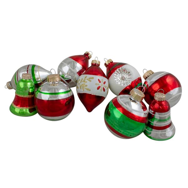 Northlight Seasonal 9ct. 2-Finish Striped Christmas Ornaments