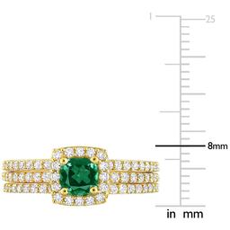 Gemstone Classics™ 10kt. Gold Plated Lab Created Emerald Ring