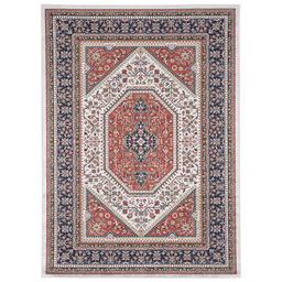 Linon Emerald Collection Red And Navy Rectangle Rug