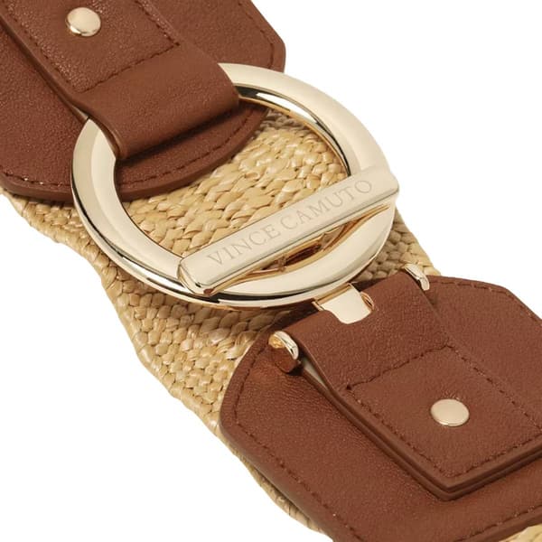 Womens Vince Camuto Circle & Bar Stretch Raffia Tab Belt