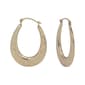Candela 14kt. Yellow Gold Oval Quilted Hoop Earrings - image 1