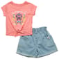 Girls (7-12) Aeropostale Tie Front Butterfly Tee w/ Denim Shorts - image 1