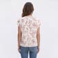Womens Como Blu Dolman Sleeve Split Neck Henley Floral Blouse - image 2