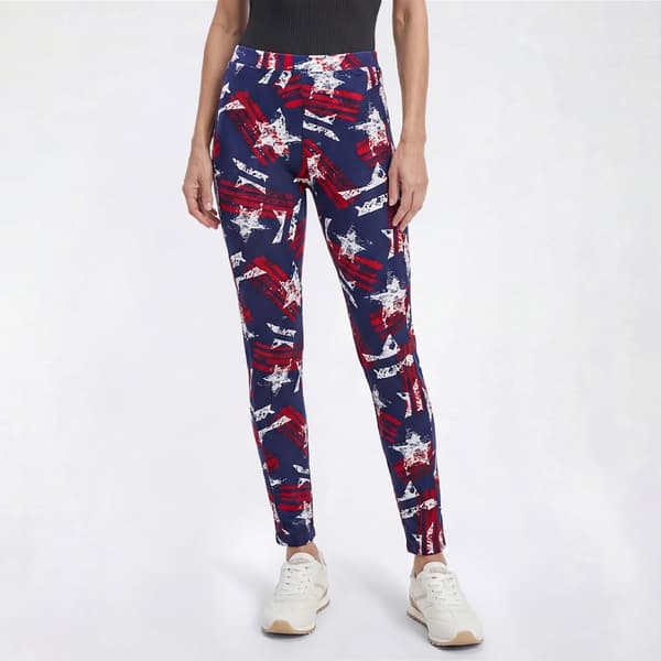 Womens Runway Ready Stripe Star Side Pocket Leggings - image 