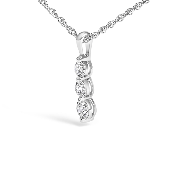 Haus of Brilliance Lab Grown Diamond 3-Stone Pendant Necklace
