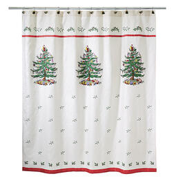 Avanti Spode Christmas Tree Red Shower Curtain