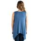 Womens 24/7 Comfort Apparel Sleeveless Blue Asymmetric Tunic Top - image 2