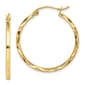 Gold Classics(tm) 10kt. 1.5x25mm Diamond Cut Hoop Earrings - image 1