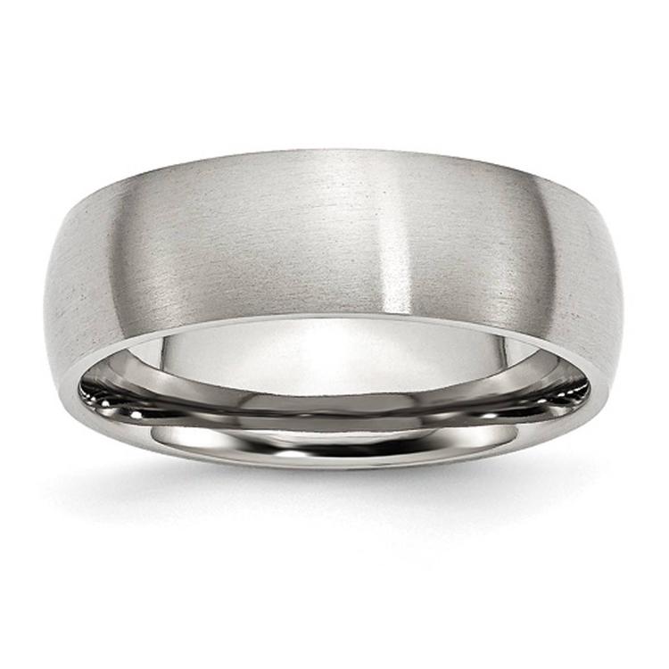 Mens Gentlemen's Classics(tm) 7mm Domed Steel Wedding Band