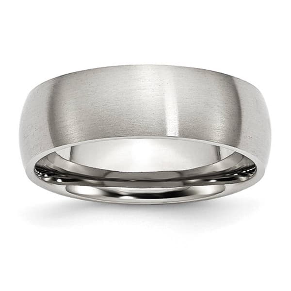 Mens Gentlemen's Classics&#40;tm&#41; 7mm Domed Steel Wedding Band - image 
