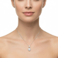 Saffron 2ctw. Moissanite Diamond Oval Halo Drop Necklace - image 4