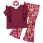 Girls &#40;4-6x&#41; BTween&#40;R&#41; Ruffle Front Top & Floral Flare Leggings - image 1